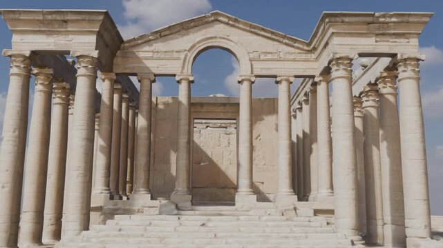 Greek Temple Daytime Background