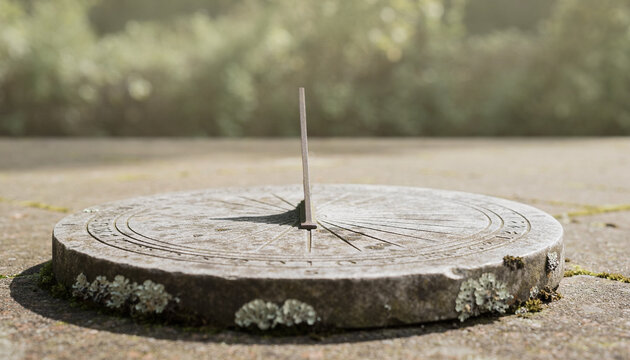 Stone Sundial Casting Shadow time