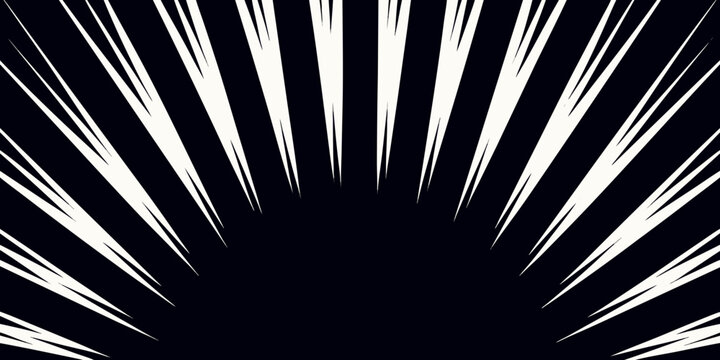 Radial speed lines illustration black and white graphic design element
