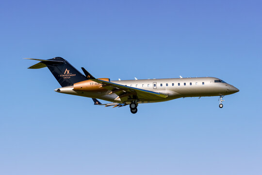 AIX Investment Group Bombardier BD-700-1A11 Global 5000 airplane at Zurich airport in Switzerland