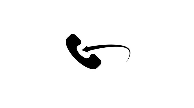 Outgoing call phone icon animation.phone call animation.4k video