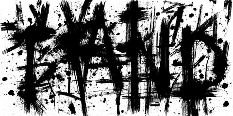 Bold, chaotic black calligraphy in a street art style reads BAND with splatters and drips adding to its raw, energetic aesthetic. © GREENPIXEL Art