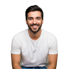 Obraz premium Portrait of a happy young man isolated on transparent background