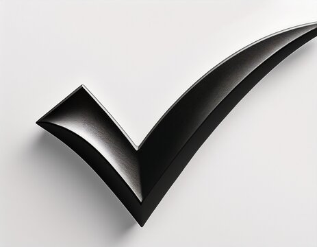 simple black check mark symbol on a clean white background for approval or confirmation