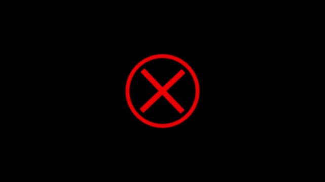 Red cross mark icon animation. Animated incorrect cross symbol.