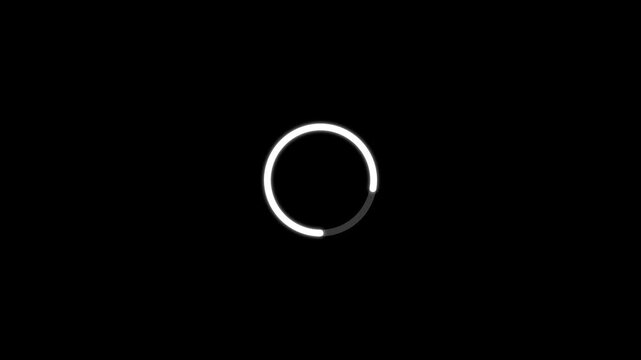 Animated circle loading bar icon. Circle processing or buffering icon animation.