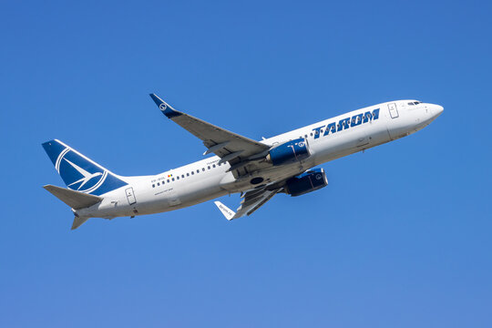 TAROM Boeing 737-800 airplane at Frankfurt airport in Germany