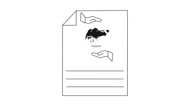 Illustration of a hand holding a dark blob with lines for writing below.
