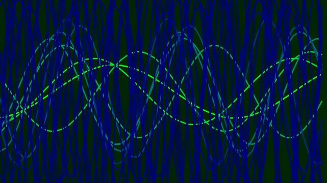 Abstract blue and green flowing digital data wave background technology animation