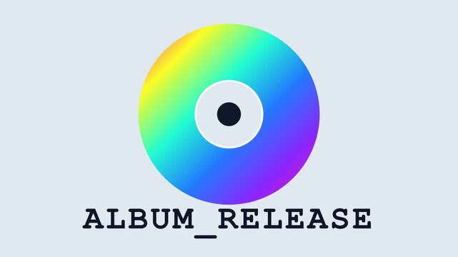 Vibrant gradient disk representation signifies creative media launch project with digital music production concepts for artistic sound industry branding theme showcasing colorful spectrum light
