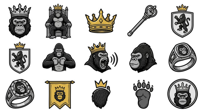 Gorilla king accessories and royal icon collection.