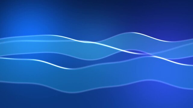 Glassy Blue Wave Background, Modern App Loop 4K emi-transparent blue wave layers glide with a glass-like refraction finish. Strong for app
promo videos, UX demos, product hero sections, and tech keyno