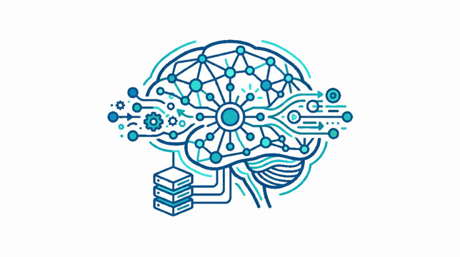 Intricate Teal Halftone Mandala and Gear Pattern