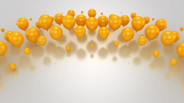 Balloons Form a Wave. Abstract motion, two color, 3d rendering, 4k resolution
