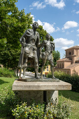 Obraz premium Salamanca, Spain - June 22, 2023: Monument to Lazarillo de Tormes