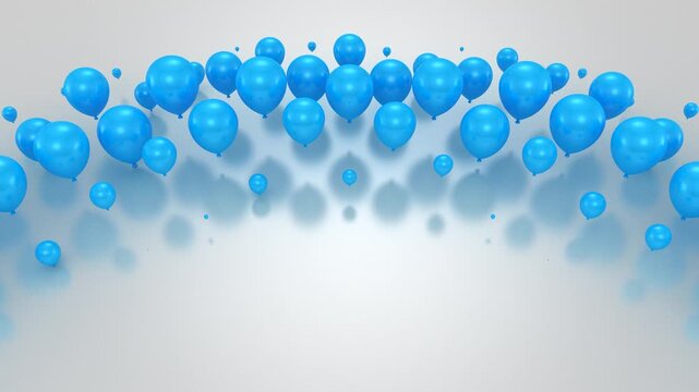 Balloons Form a Wave. Abstract motion, two color, 3d rendering, 4k resolution
