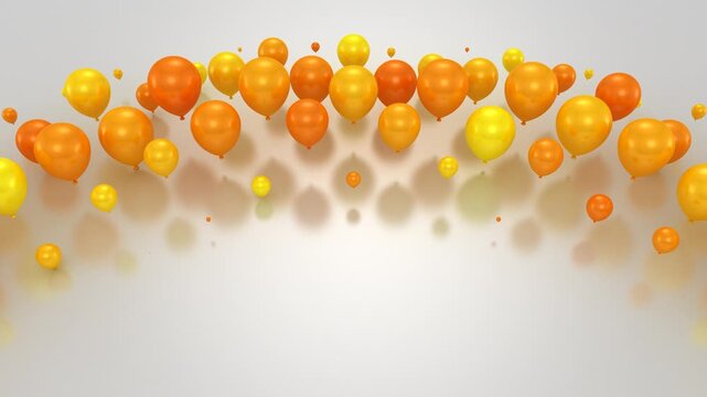 Balloons Form a Wave. Abstract motion, two color, 3d rendering, 4k resolution
