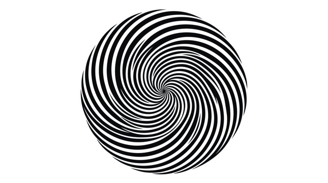 Black and white spiral optical illusion.