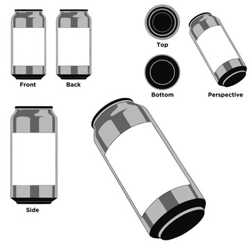 Aluminum Soda Can Packaging Mockup Multi Angle Set