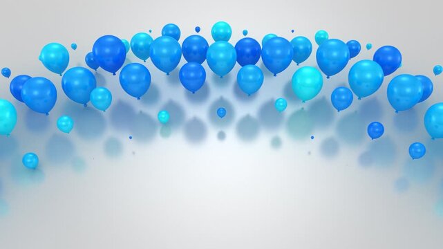 Balloons Form a Wave. Abstract motion, two color, 3d rendering, 4k resolution
