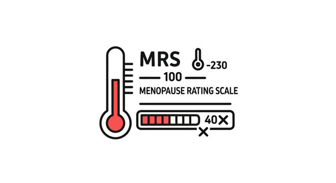 Menopause Rating Scale thermometer and progress bar with 40x indicator