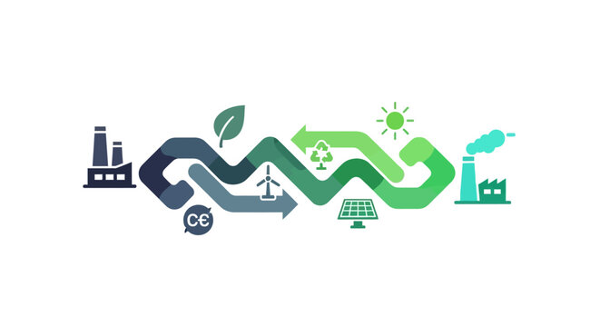 Sustainable Industry Cycle: Renewable Energy, Recycling, and Eco-Friendly Production