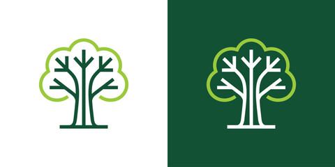 Creative illustration of abstract and simple tree logo design. © udumbara