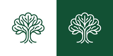 Creative illustration of abstract and simple tree logo design. © udumbara