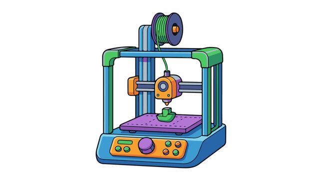 Colorful 3D printer machine technology.