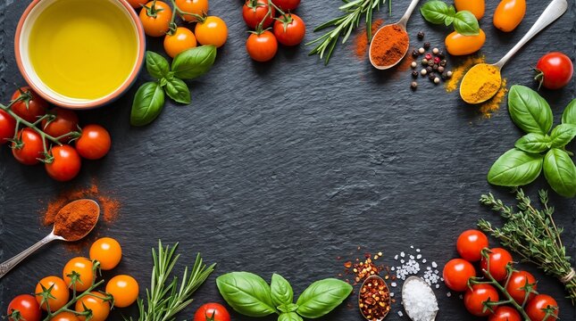 frame of vegetables
