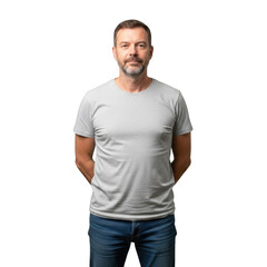Obraz premium Confident man in casual attire isolated on transparent background