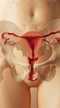 Female reproductive process: uterine lining shed, menstrual bleed, hormone regulation, ovulation cycle, gynecologist concern, health medicine, fertility reproduction, endometrium disorder.