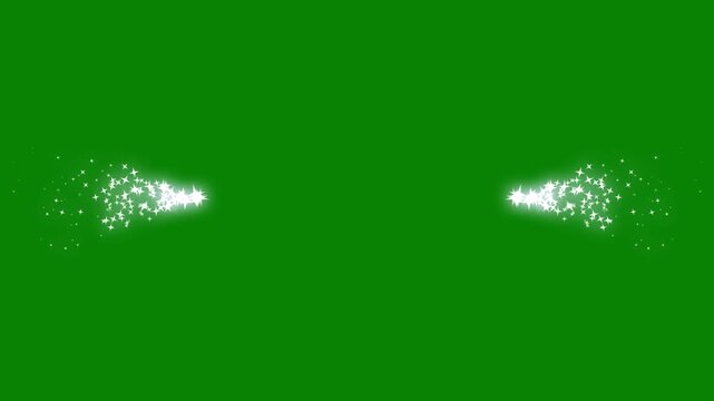 Sparkling White Glitter Trail, Twinkling Star Burst, Magic Light Line Effect, flat vector doodle twinkle stars, Green Background Overlay, Cinematic Luxury Motion Graphics, Smooth Transition 4k