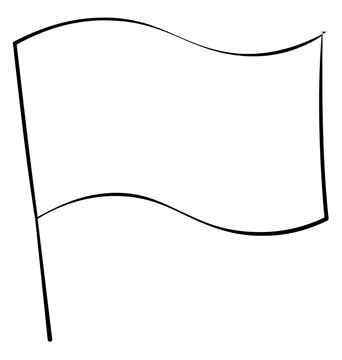 Clean flat vector line icon showing a team flag on a pole for rally themes, fan zones, tournament markers, and club navigation elements.