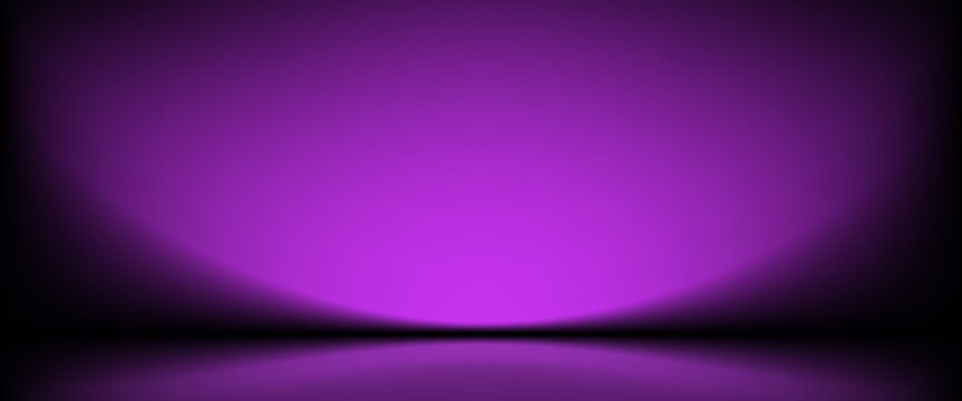 Abstract gradient podium background. Violet, purple and lilac empty 3d studio backdrop. Clean scene for product presentation mockup template. Vector illustration.