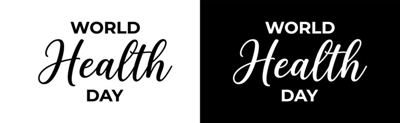 World health day typography design black and white versions for healthcare awareness campaigns © MD. EMON HOSSAIN