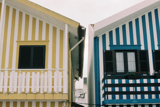 Colorful Striped Facades Costa Nova