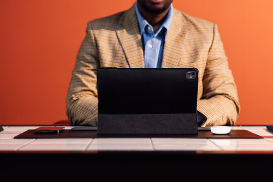 Business Working on Tablet 