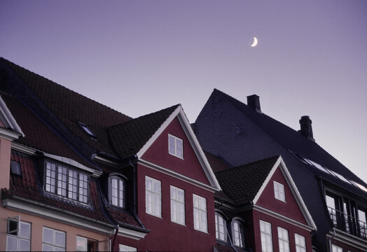 Moon over Nyhavn Copenhagen, Denmark Shot on Film 