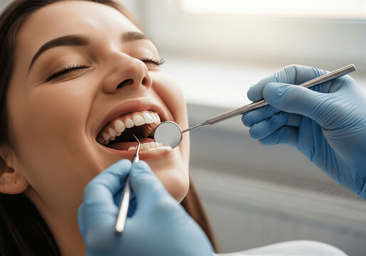 Paciente recibiendo tratamiento dental en cl&iacute;nica moderna