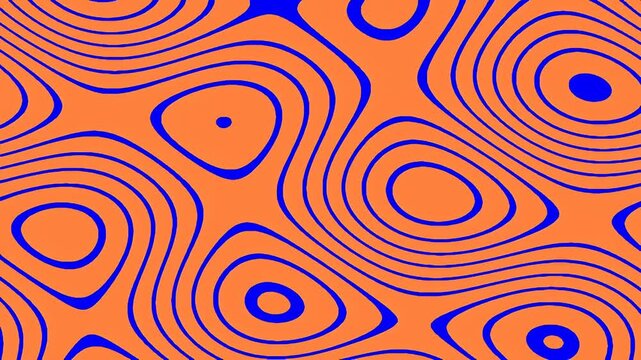 Abstract orange blue wave pattern background seamless looping modern graphic design