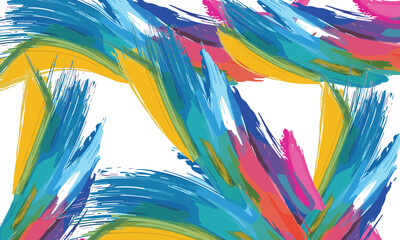 Fototapeta premium Vibrant abstract painting with colorful brush strokes