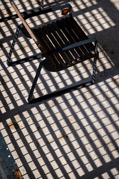 Chair and pattern of shadows, Dubrovnik, Croatia