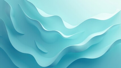 Fototapeta premium Abstract blue layered waves forming smooth flowing composition