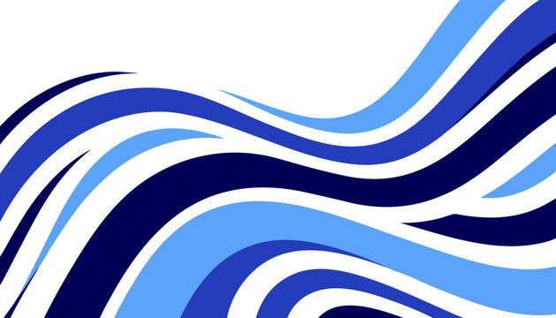 Smooth Abstract Wave Flow in Blue and White Gradient Vector Background