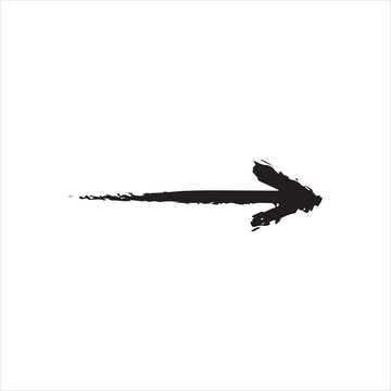  Abstract dry brush stroke direction pointer isolated vector.