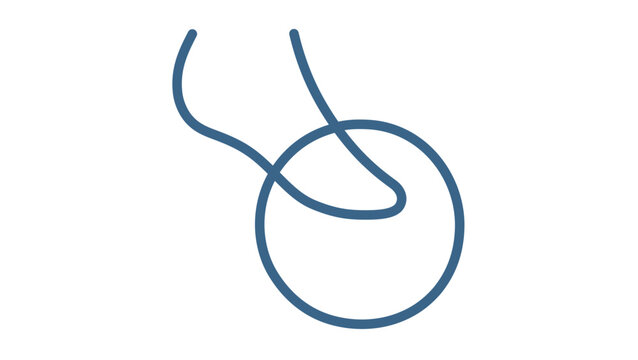 Clean flat vector line icon showing close ball control in football, useful for skill drills, match analysis dashboards, and team app interfaces.
