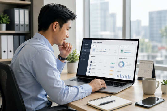businessman working on laptop