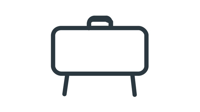 Clean flat vector line icon of a kettle barbecue grill with lid and legs, suited for backyard cooking guides, picnic plans, and grilling tips.