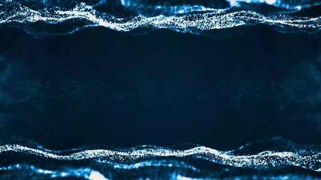 Abstract Energy Wave Background with Glowing Cyan Particle Streams and Flowing Light Lines, Seamless Motion Loop for Technology Branding, Digital Presentations and Modern Visual Design